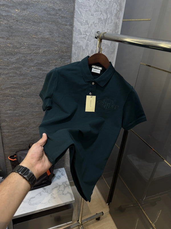 Gant Green Logo Work Premium Polo T-shirt