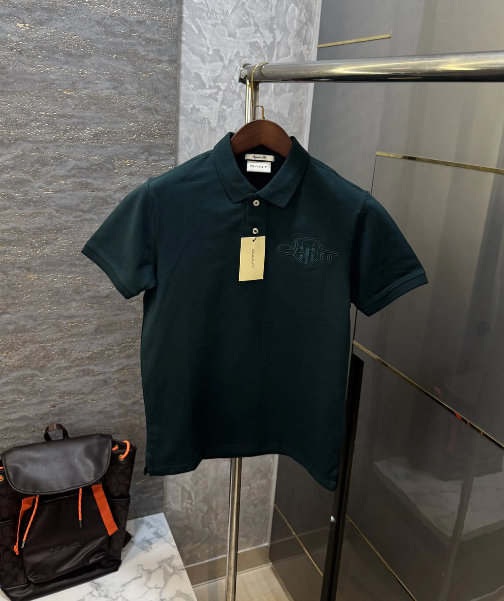 Gant Green Logo Work Premium Polo T-shirt