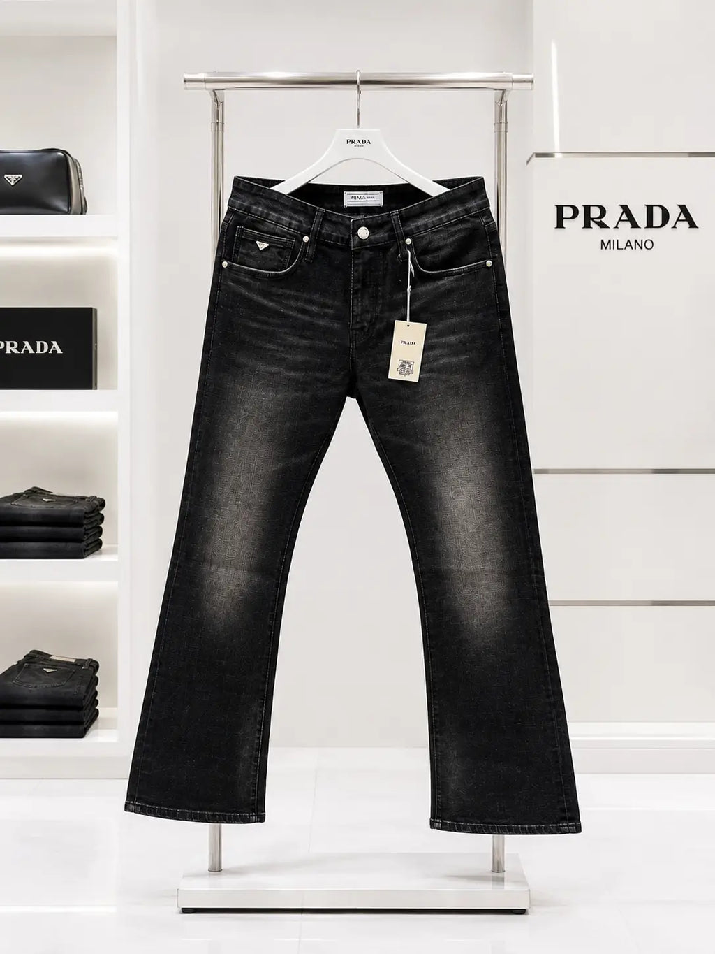 Prad a Milano Carbon Shade Imported Denim