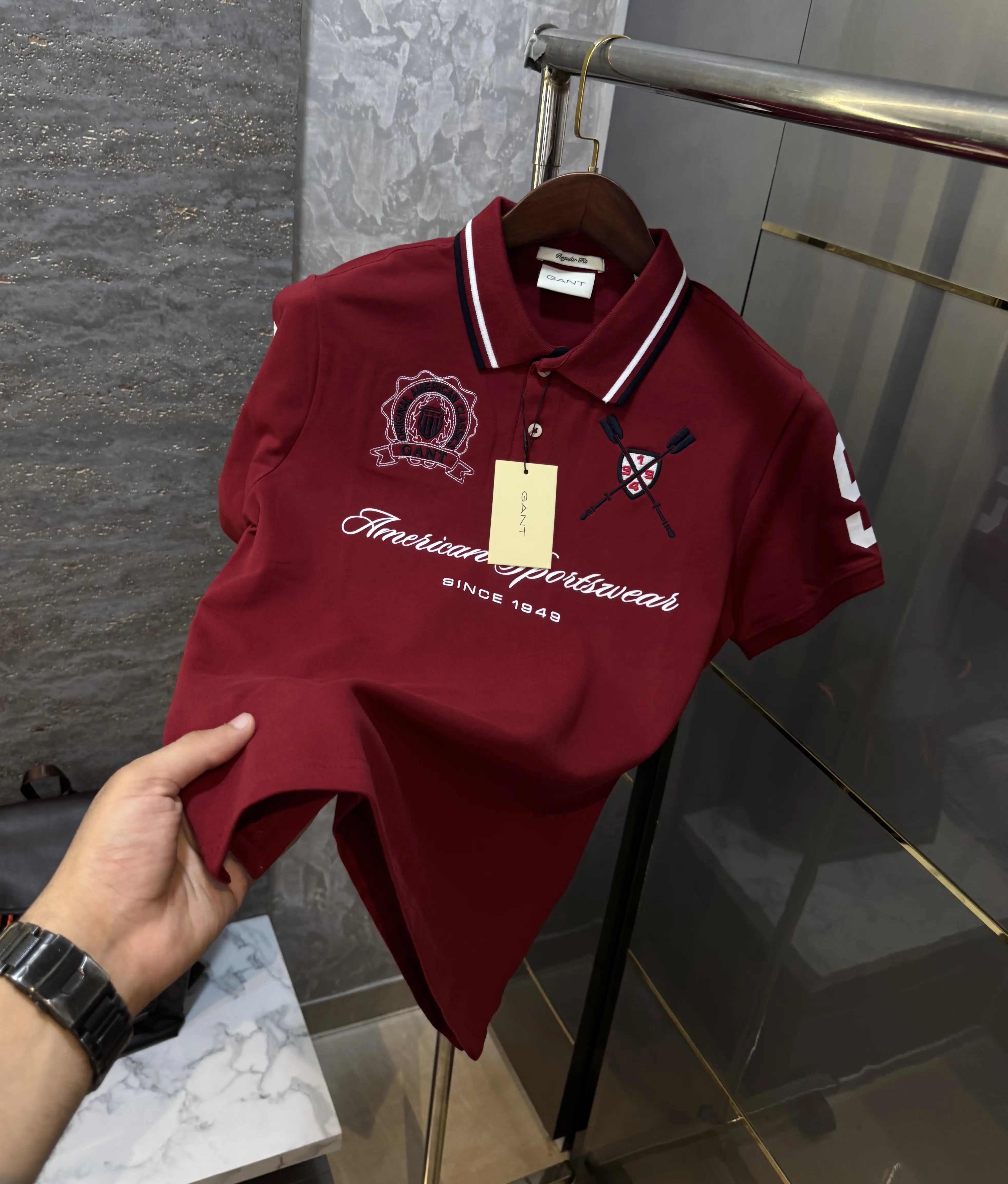 Gant Maroon Logo Work Premium Polo T-shirt Main image