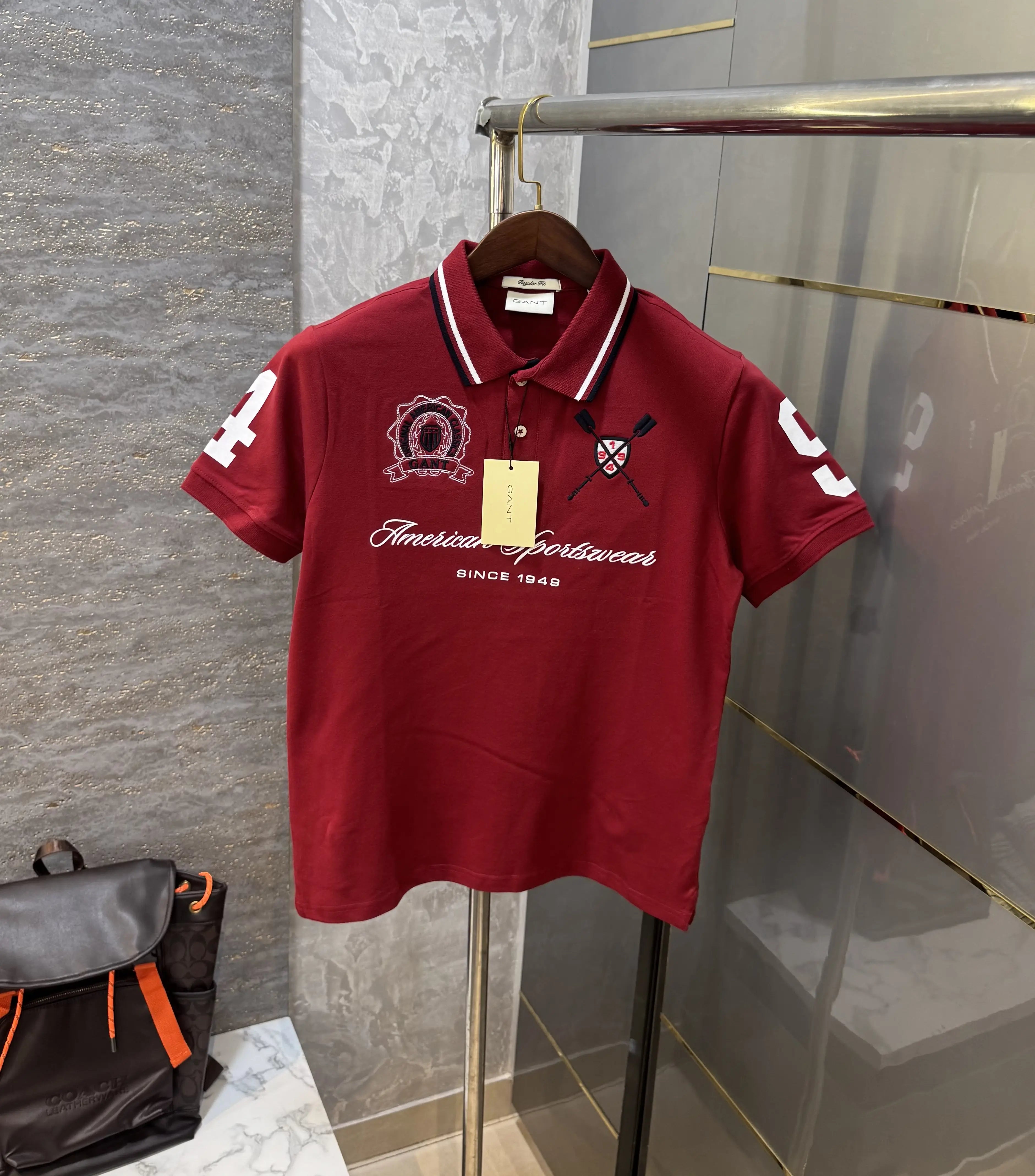 Gant Maroon Logo Work Premium Polo T-shirt Secondary image