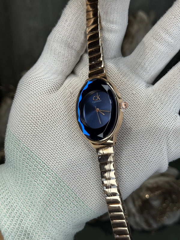 Calvin Klei n Oval Copper Blue Premium Watch