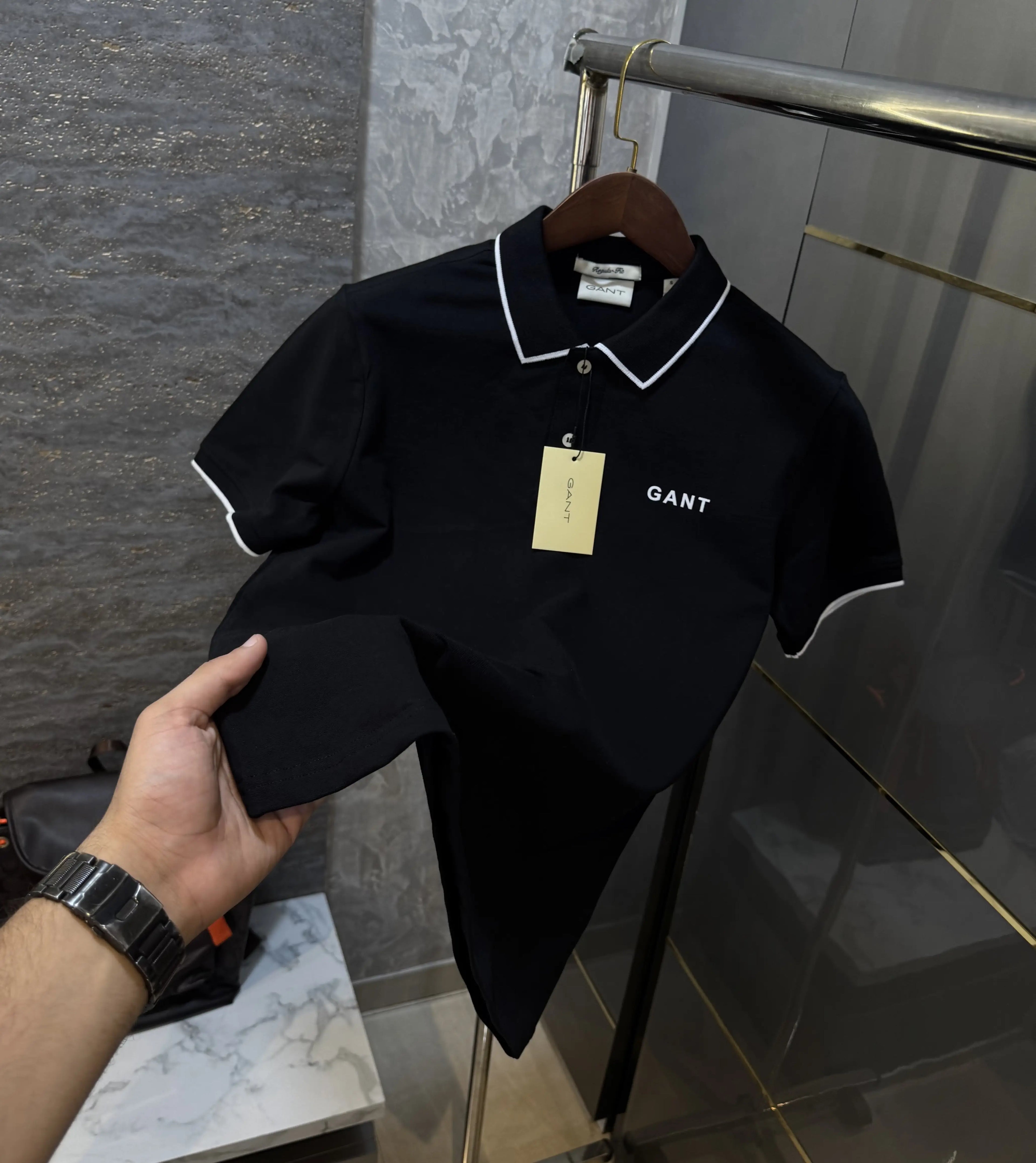 Gant Black Logo Work Premium Polo T-shirt