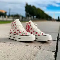 Converse Chuck Taylor Red Lip Heart Embroidery  7A Premium Sneakers Secondary image