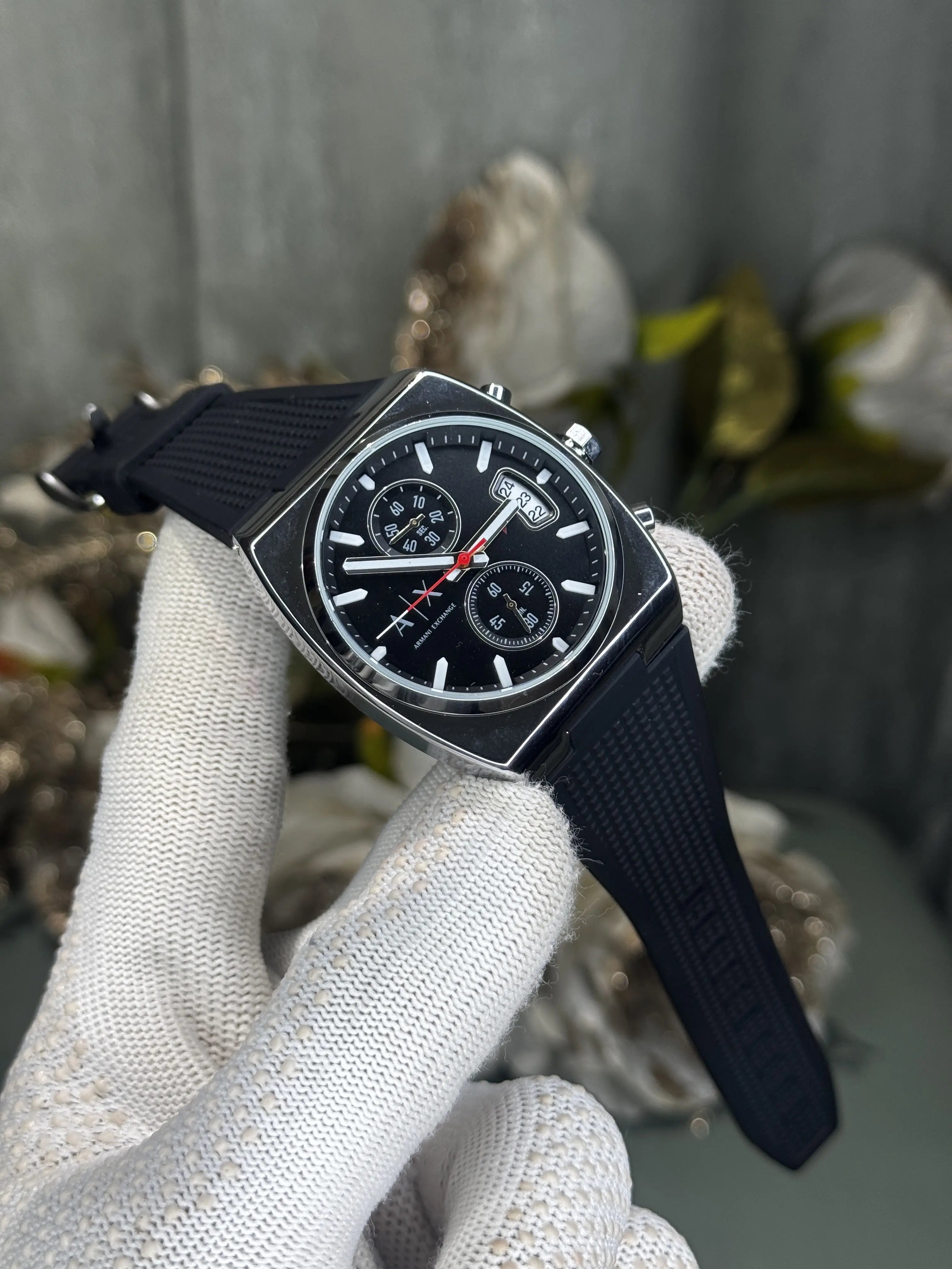 Arman i Exchange Oliver Silver Black Chronograph Premium Watch
