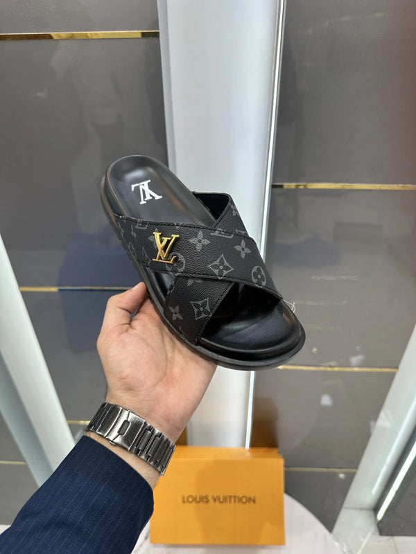 Louis_Vuitoon Criss Cross Black Slide