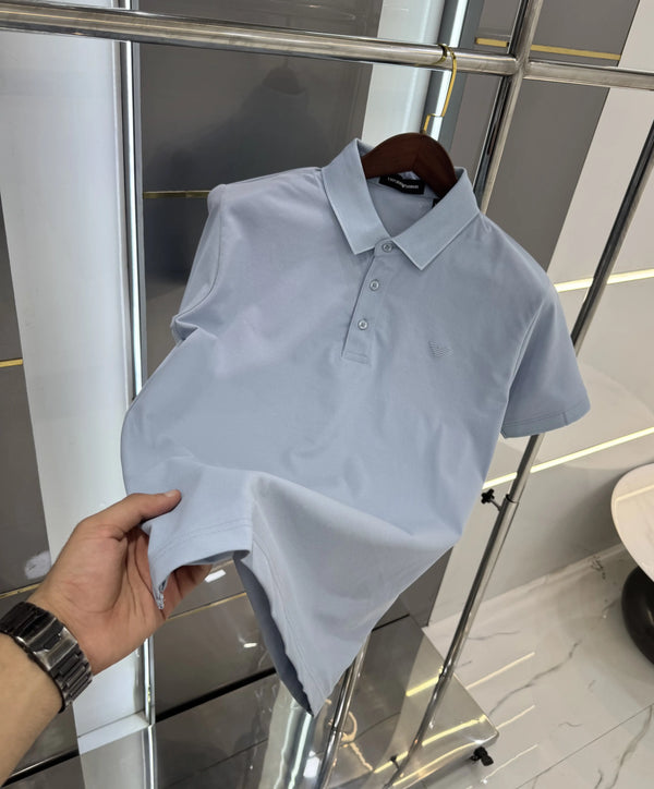 Emporio Arman i Sky Blue Logo Work Premium Polo T-shirt