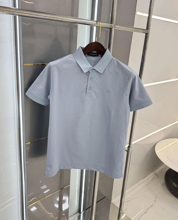 Emporio Arman i Sky Blue Logo Work Premium Polo T-shirt