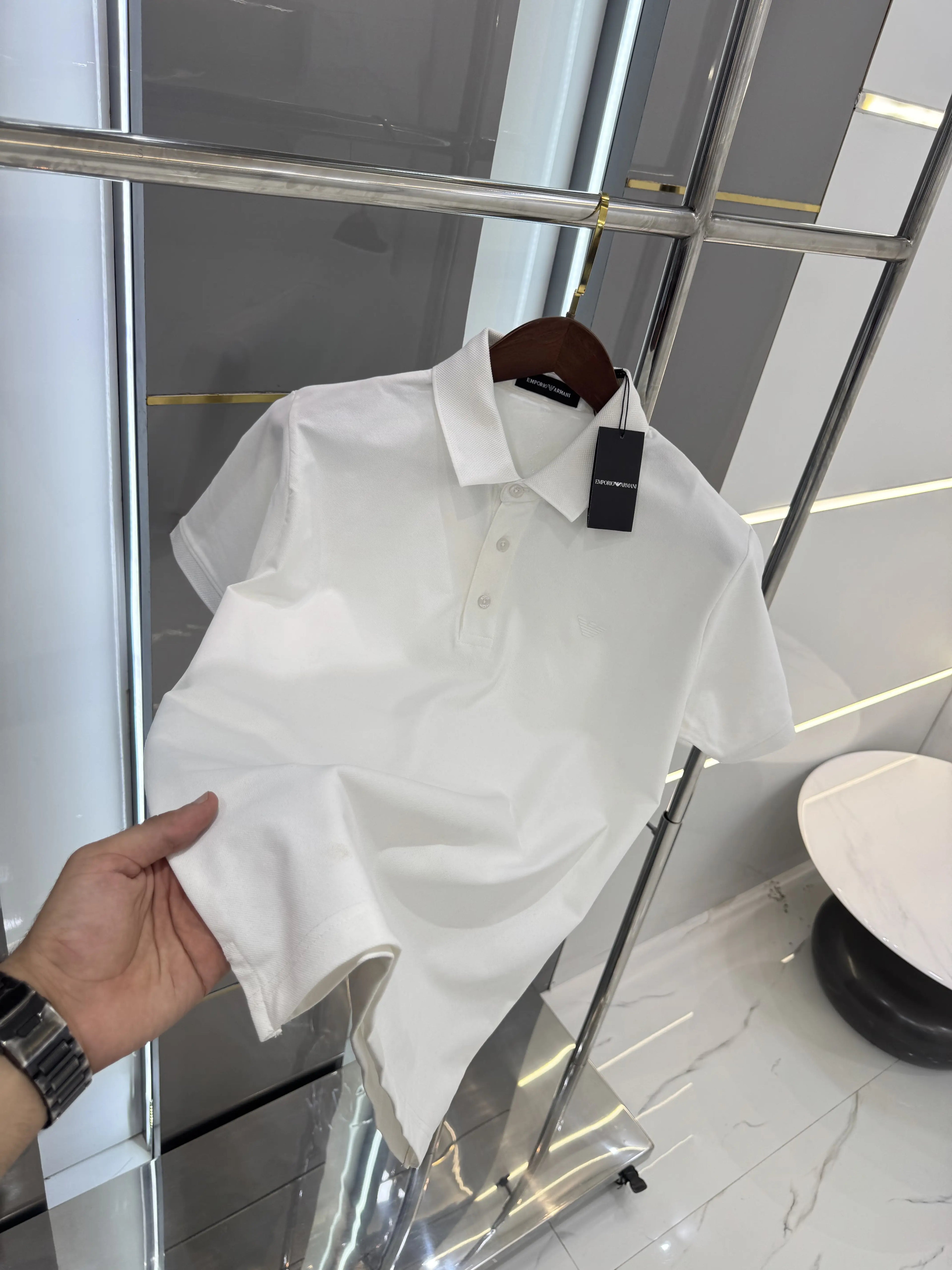 Emporio Arman i White Logo Work Premium Polo T-shirt