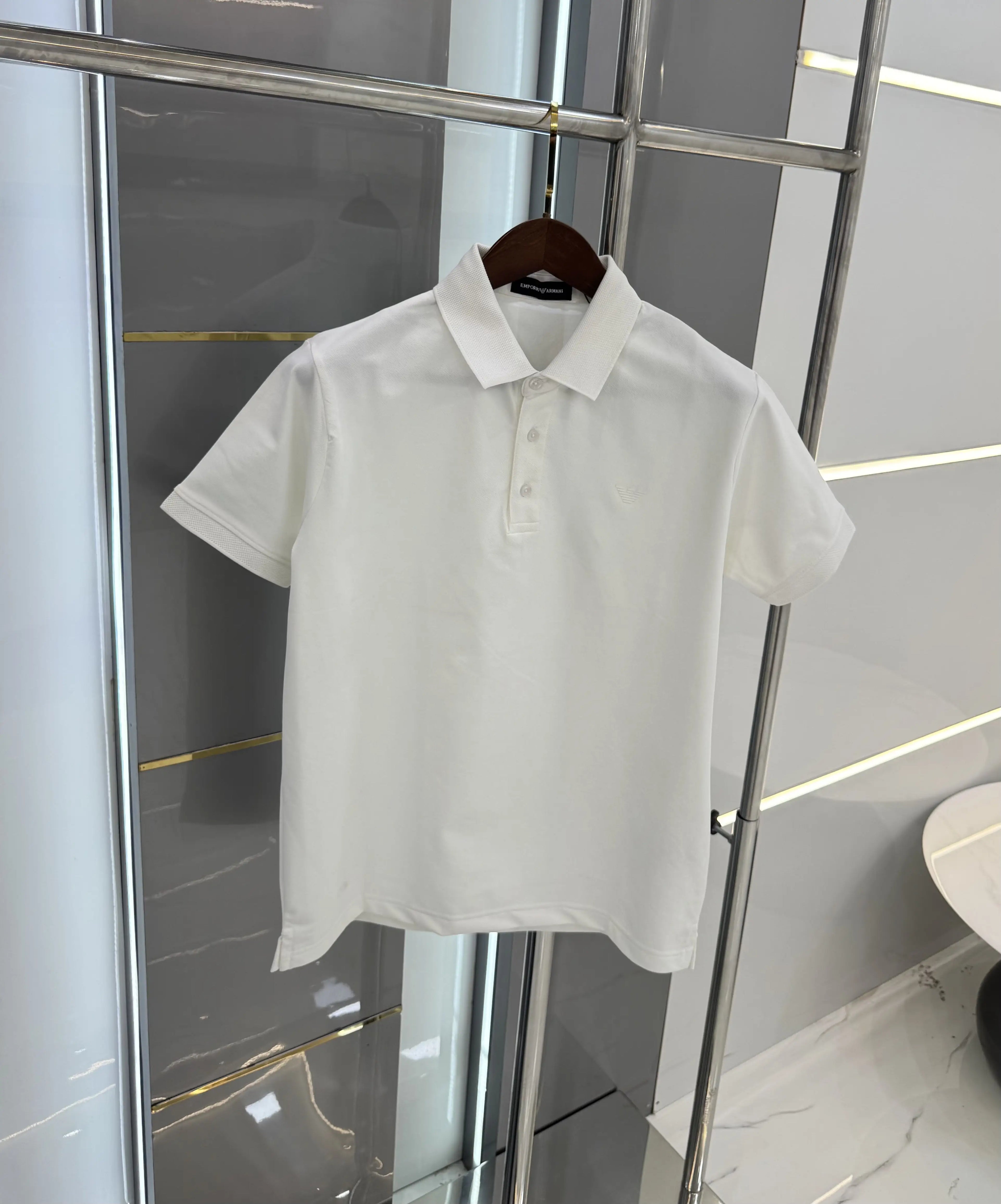Emporio Arman i White Logo Work Premium Polo T-shirt