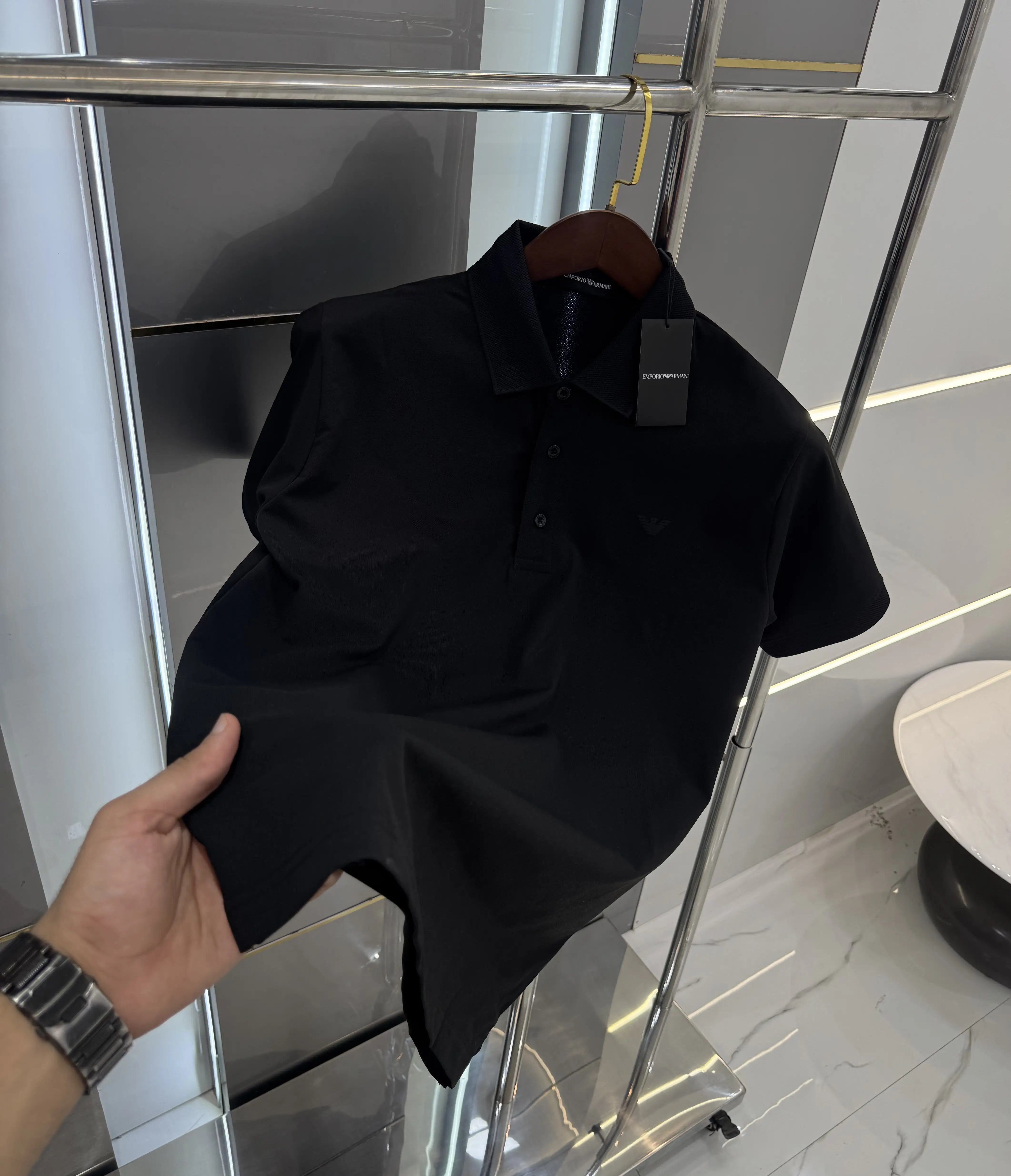 Emporio Arman i Black Logo Work Premium Polo T-shirt Main image