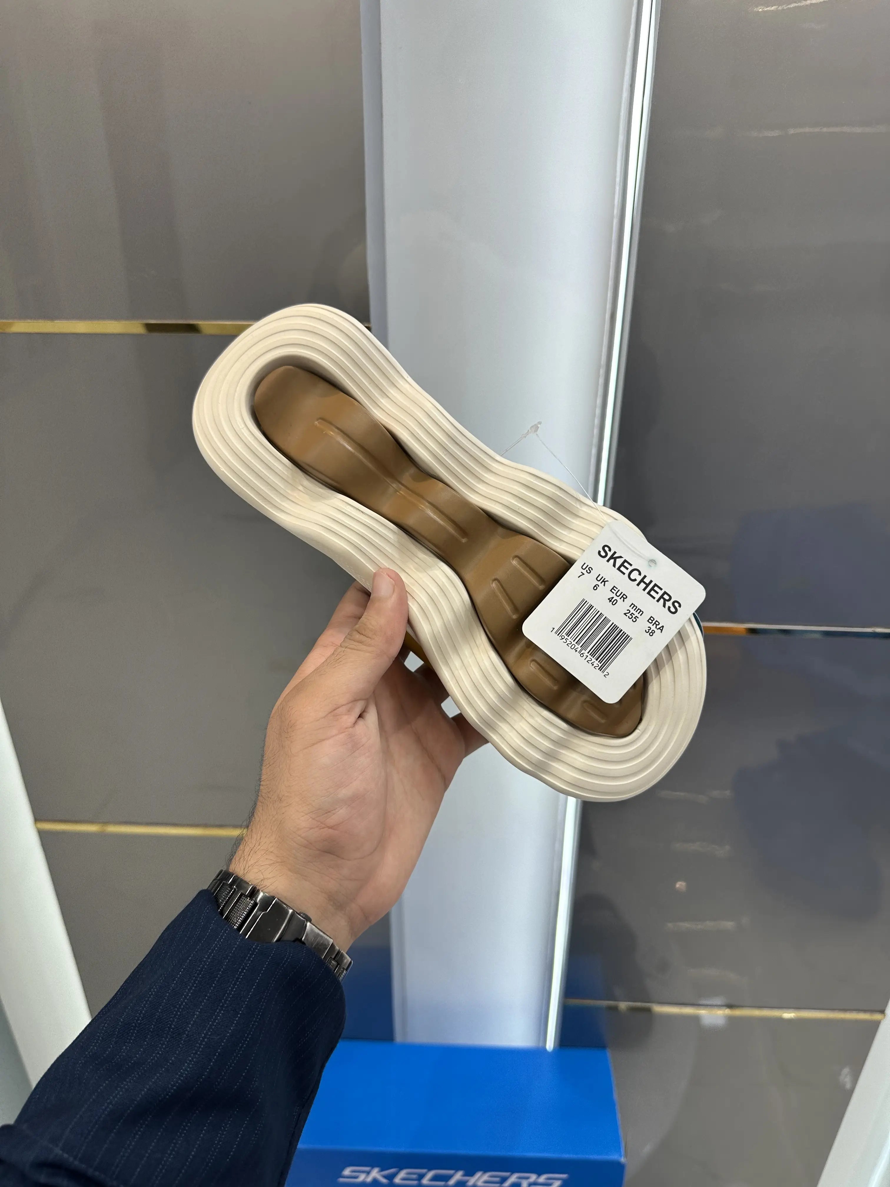 Skechers_Massage Fit Tan Premium Slide With Box Secondary image