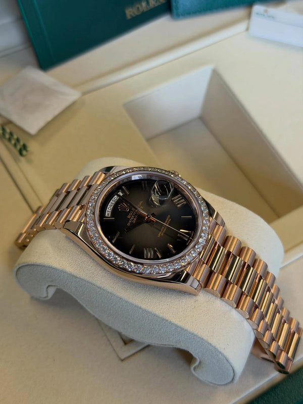 Rolex Day Date Diamond Rosegold Black