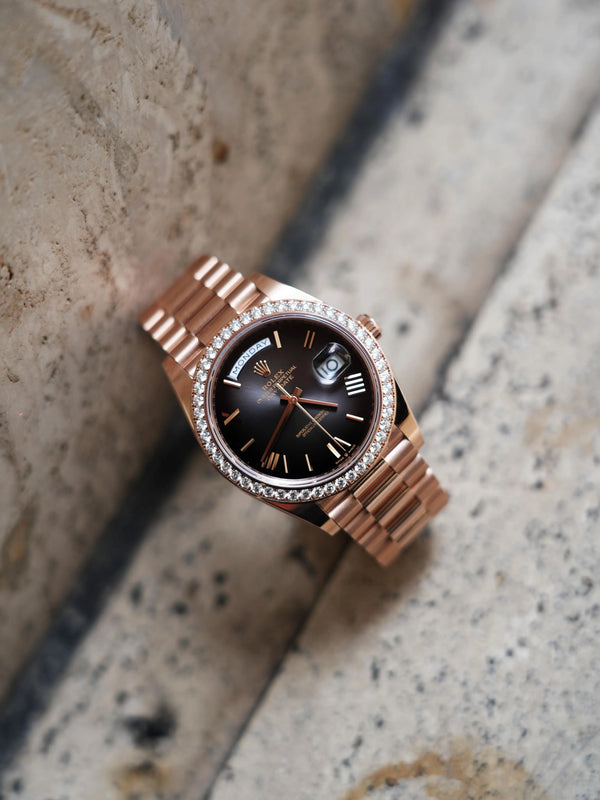 Rolex Day Date Diamond Rosegold Black