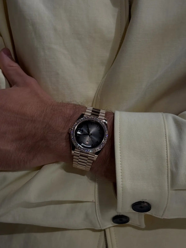 Rolex Day Date Diamond Rosegold Black