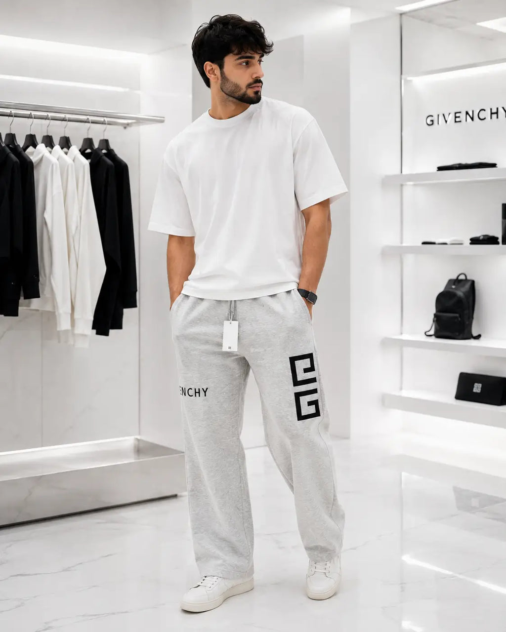 Givenchy Grey Logo Work Imported Trackpant