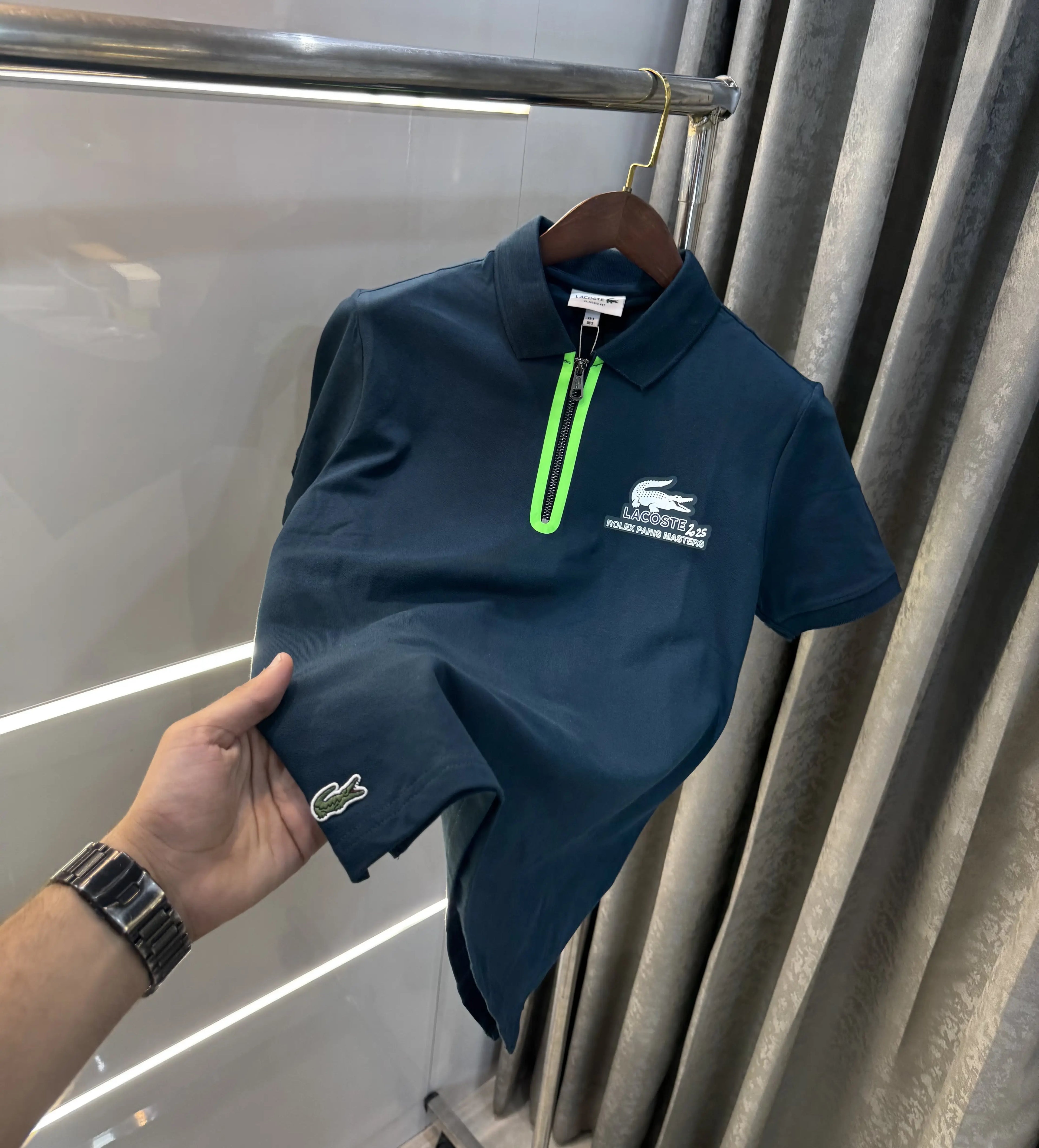 Lacost e Bottle Green Logo Work Premium Polo T-Shirt
