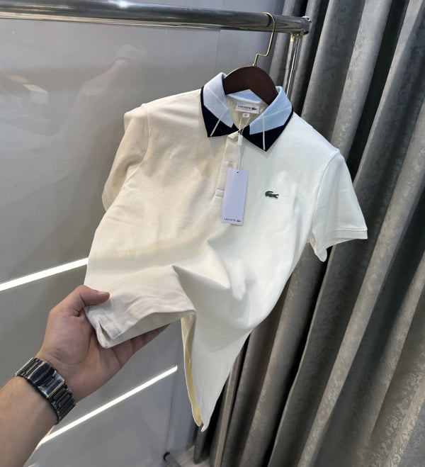 Lacost e Cream Logo Work Premium Polo T-Shirt