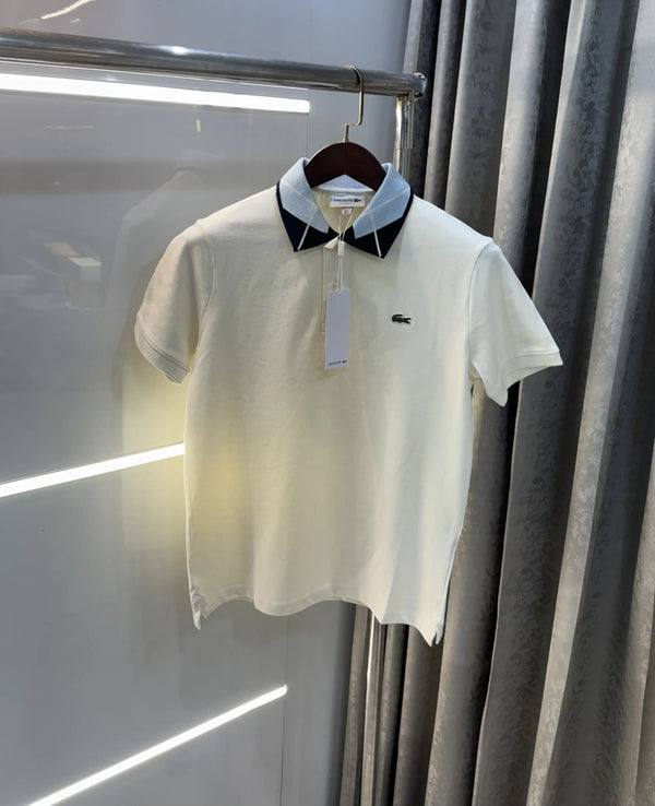 Lacost e Cream Logo Work Premium Polo T-Shirt