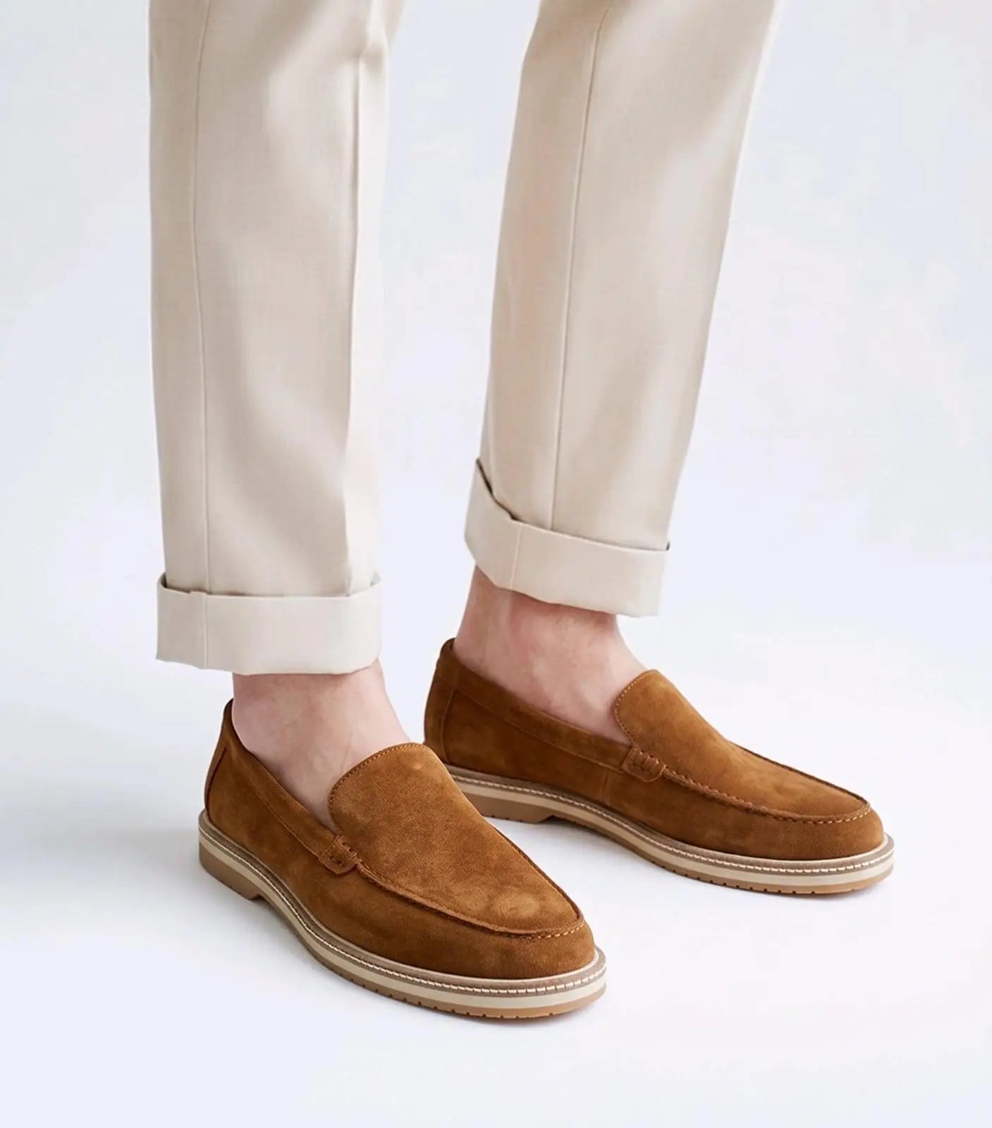 Zara_Tan Premium Suede Leather Formal Loafers Main image