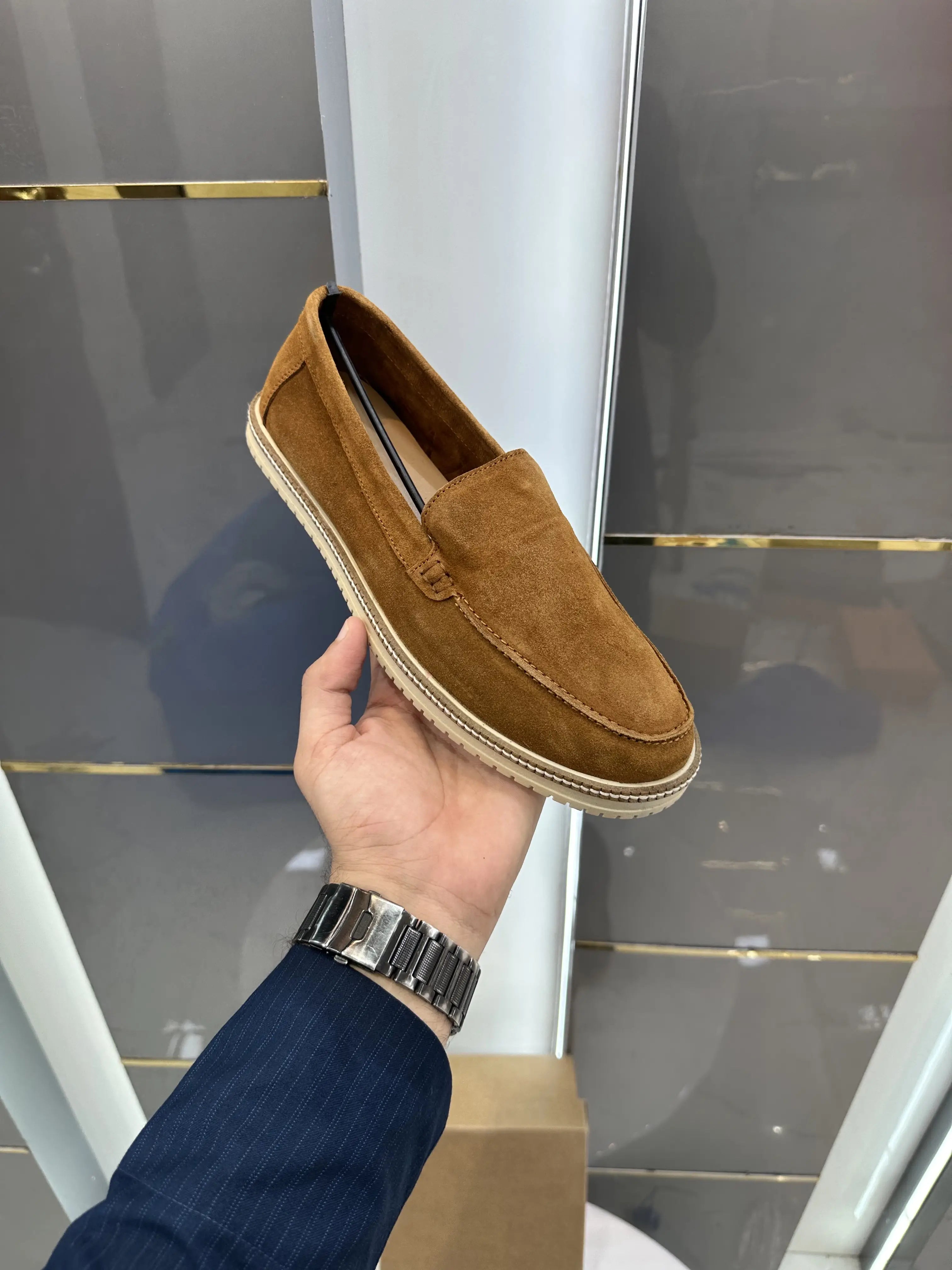 Zara_Tan Premium Suede Leather Formal Loafers Secondary image