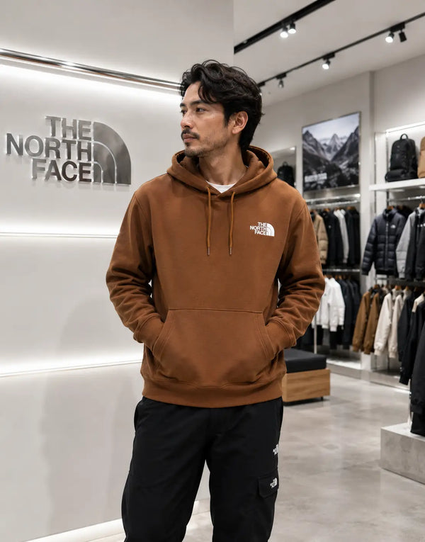 The  North Face Brown Printed Imported Hoodie