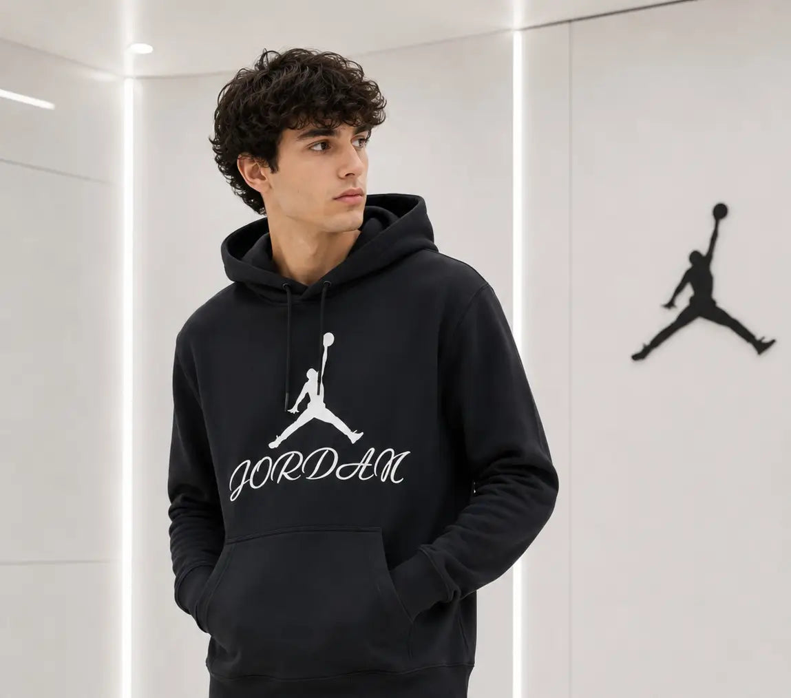 Air Jordan Navy Blue Embroidery Logo Imported Hoodie