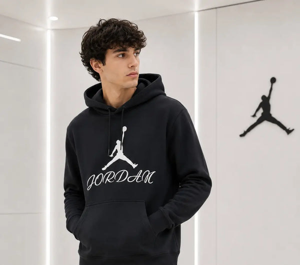 Air Jordan Navy Blue Embroidery Logo Imported Hoodie