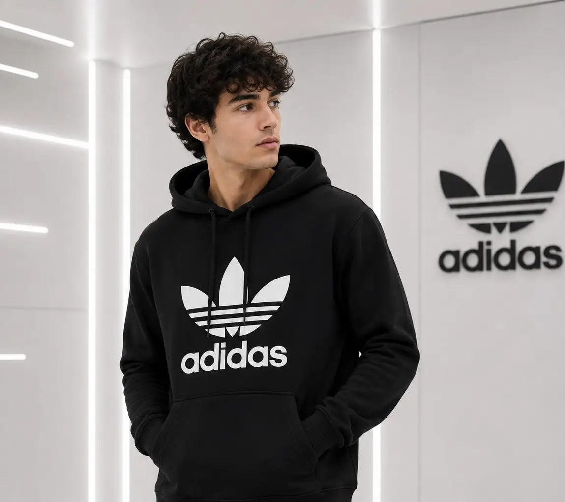 Adida s Black Logo Print Premium Classic Hoodie Main image