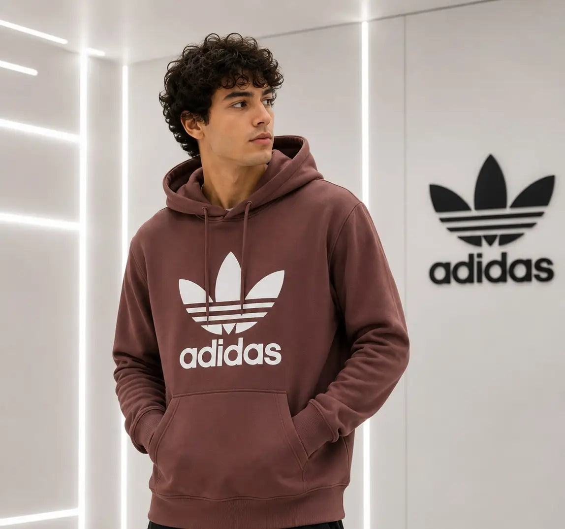 Adida s Milange Logo Print Premium Classic Hoodie