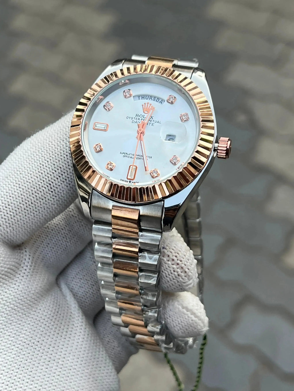 Rolex Two Tone Diamond White