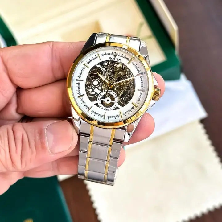 Rolex Automatic Two Tone White