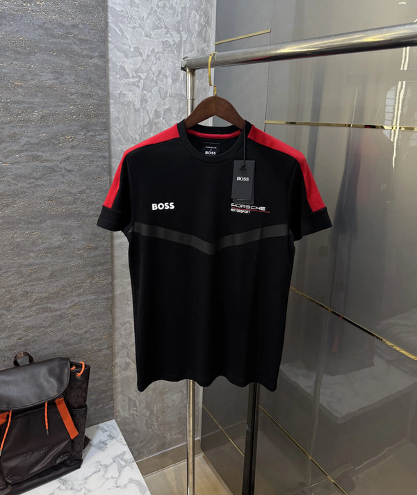 Hugo  Bos s X Porsche Black Logo Work Premium Polo T-shirt