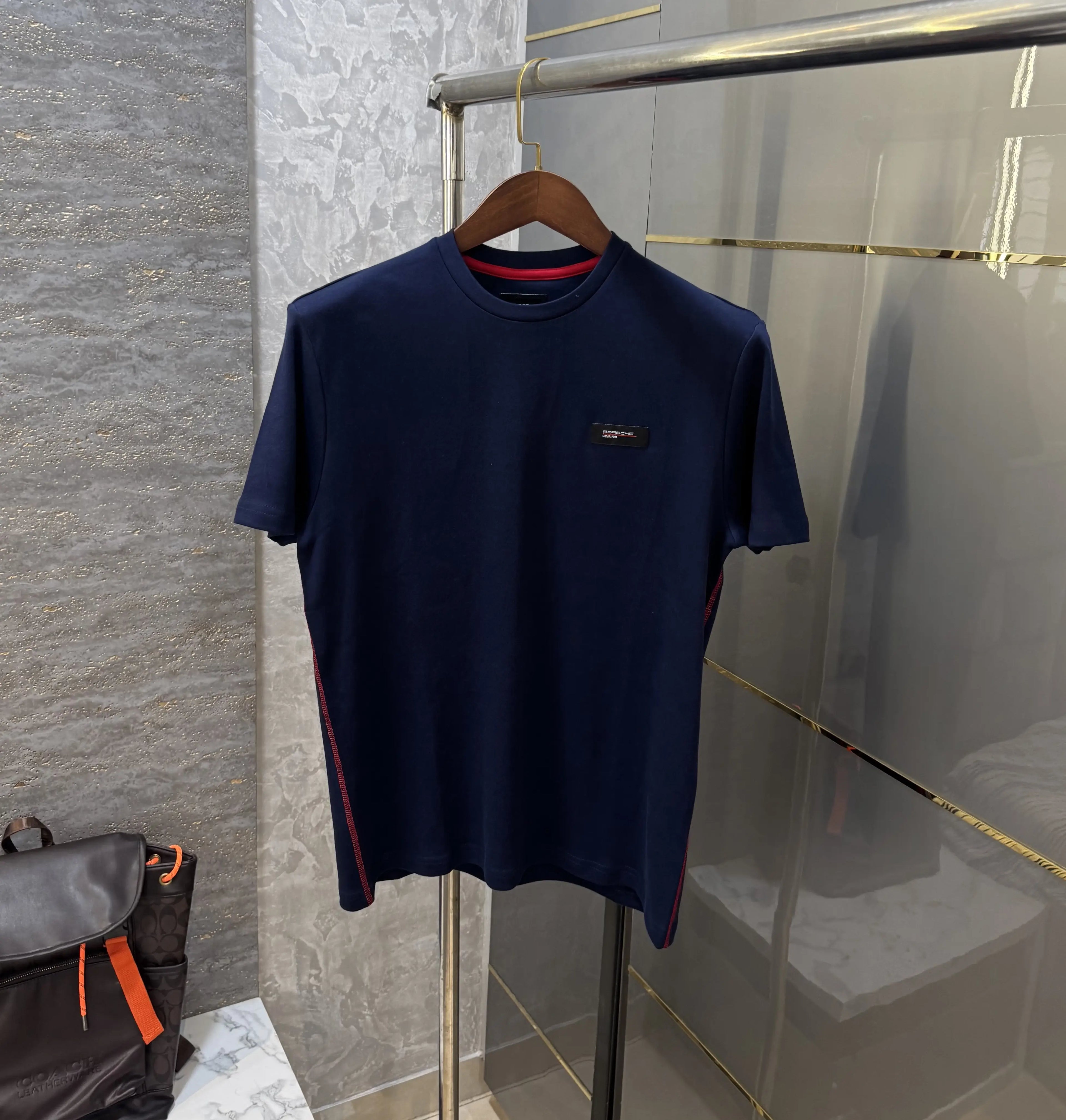 Hugo  Bos s X Porsche Navy Blue Logo Work Premium Polo T-shirt