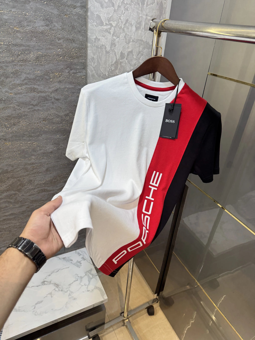 Hugo  Bos s X Porsche White Logo Work Premium Polo T-shirt