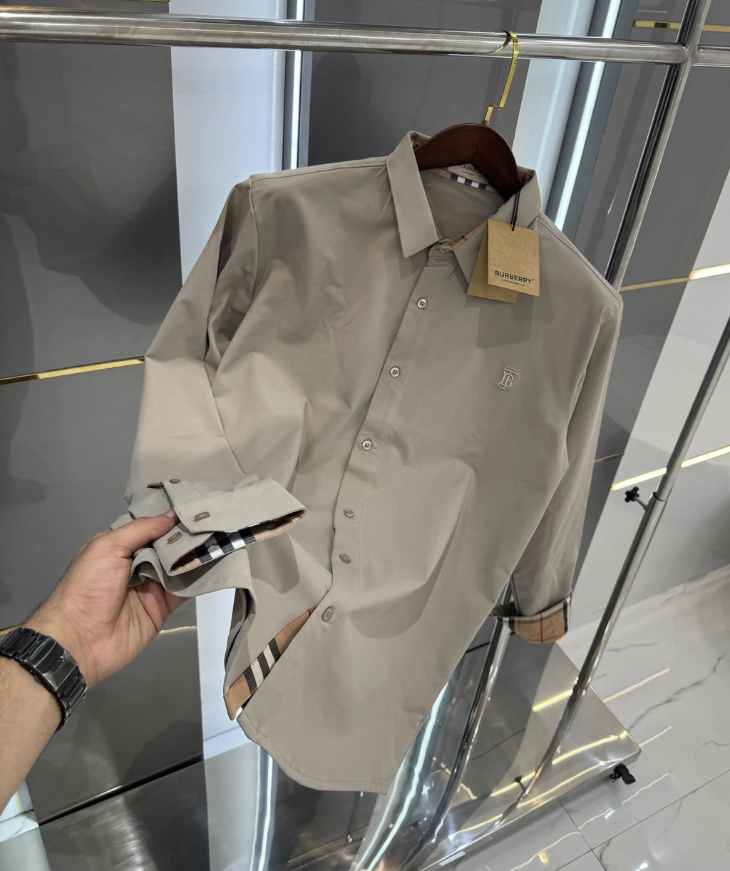 Burberr y Cream Imported Premium Shirt