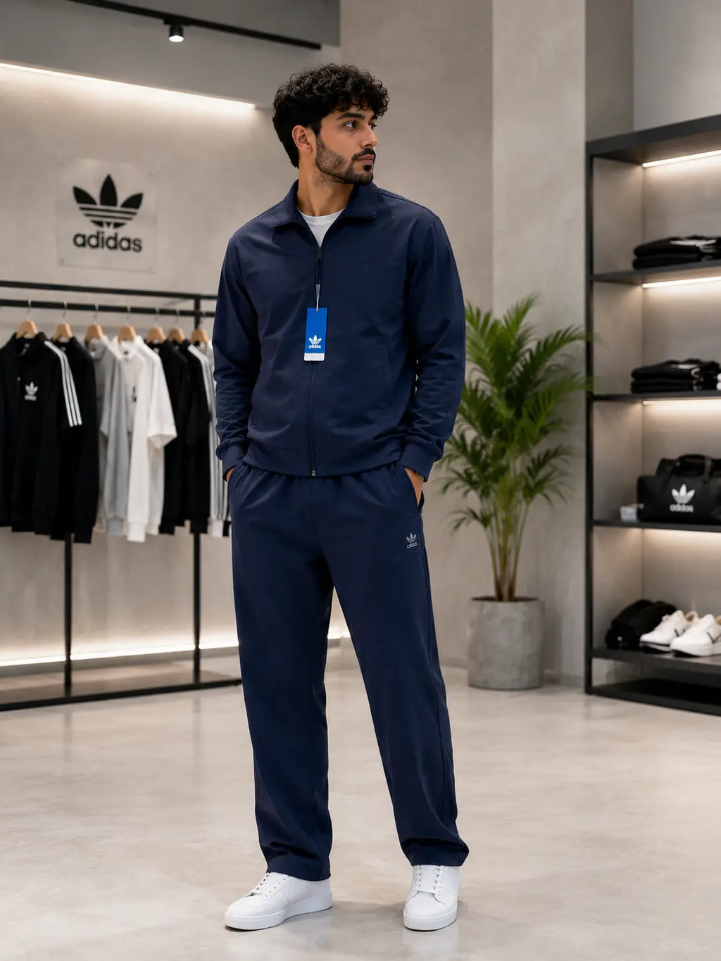 Adida s Navy Blue Logo Work Premium Tracksuit