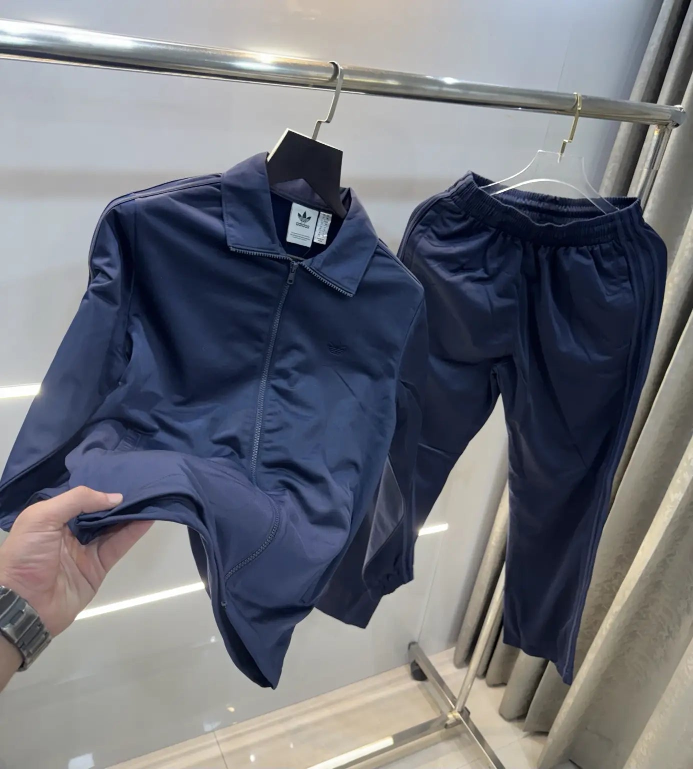 Adida s Navy Blue Logo Work Premium Tracksuit