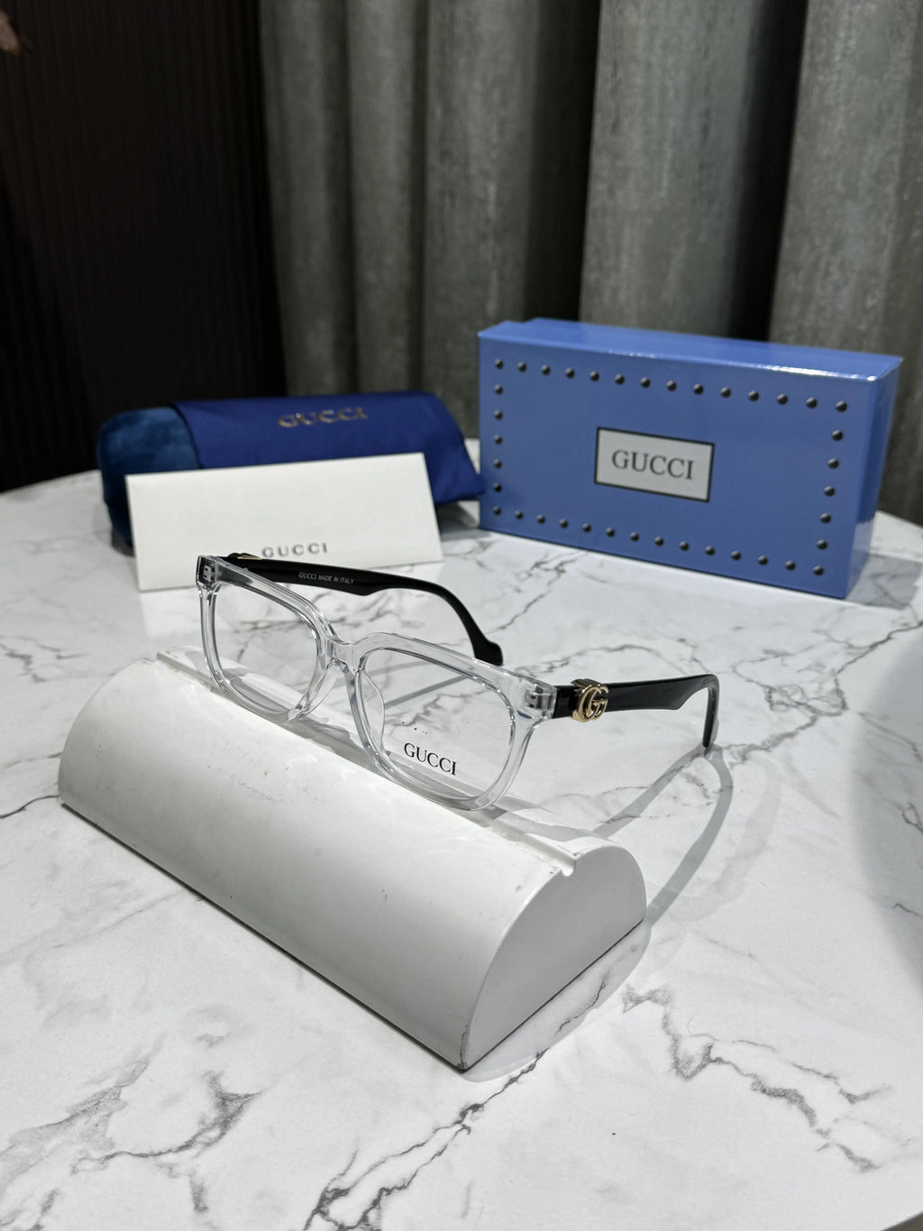 Gucc i Ice Black Glossy Premium Glasses 1537
