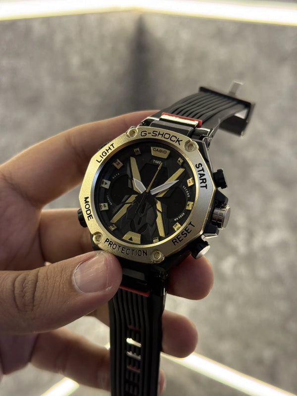 Casio Gshock Digital Analog Gold Black 112