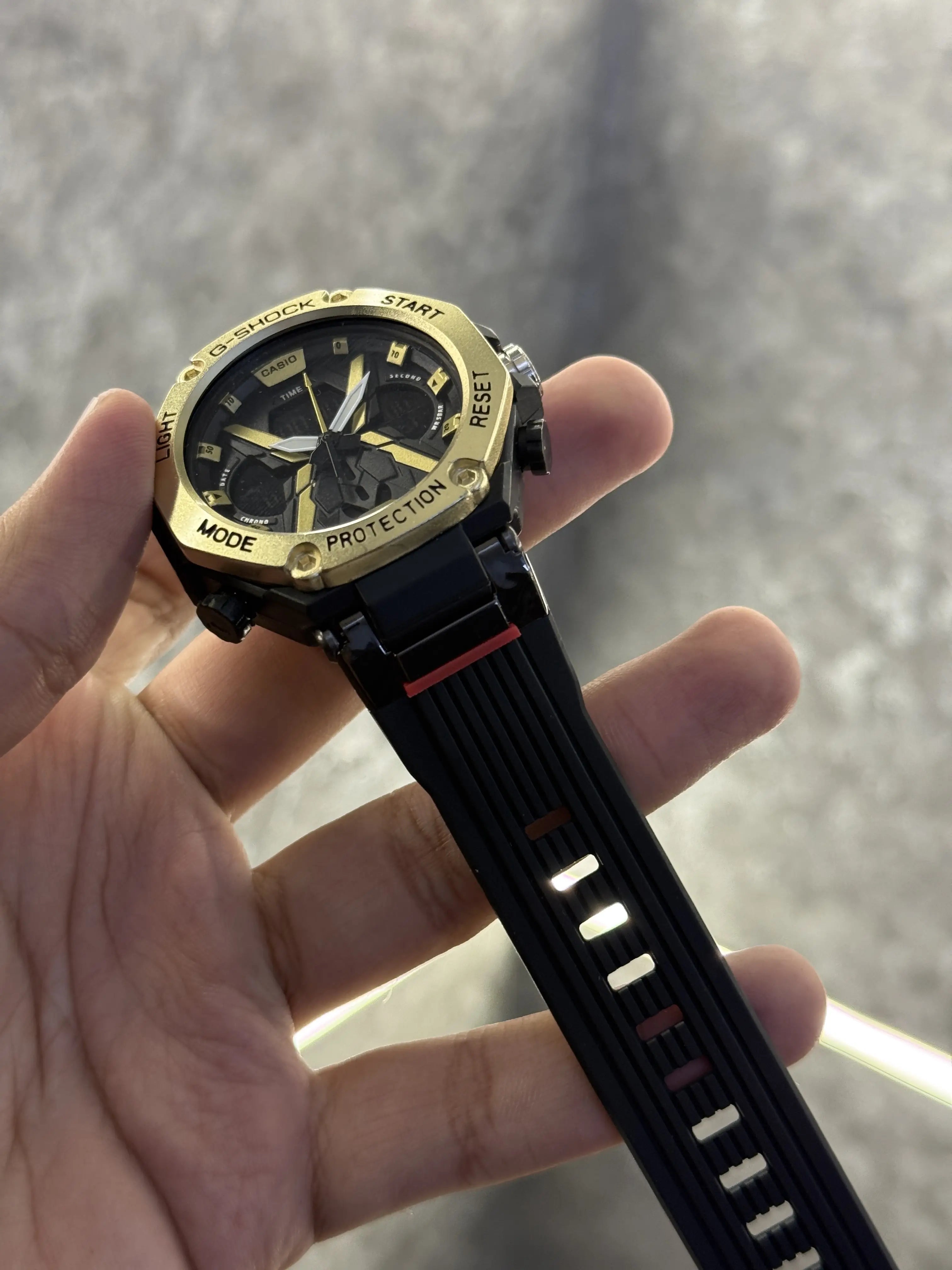 Casio Gshock Digital Analog Gold Black 112