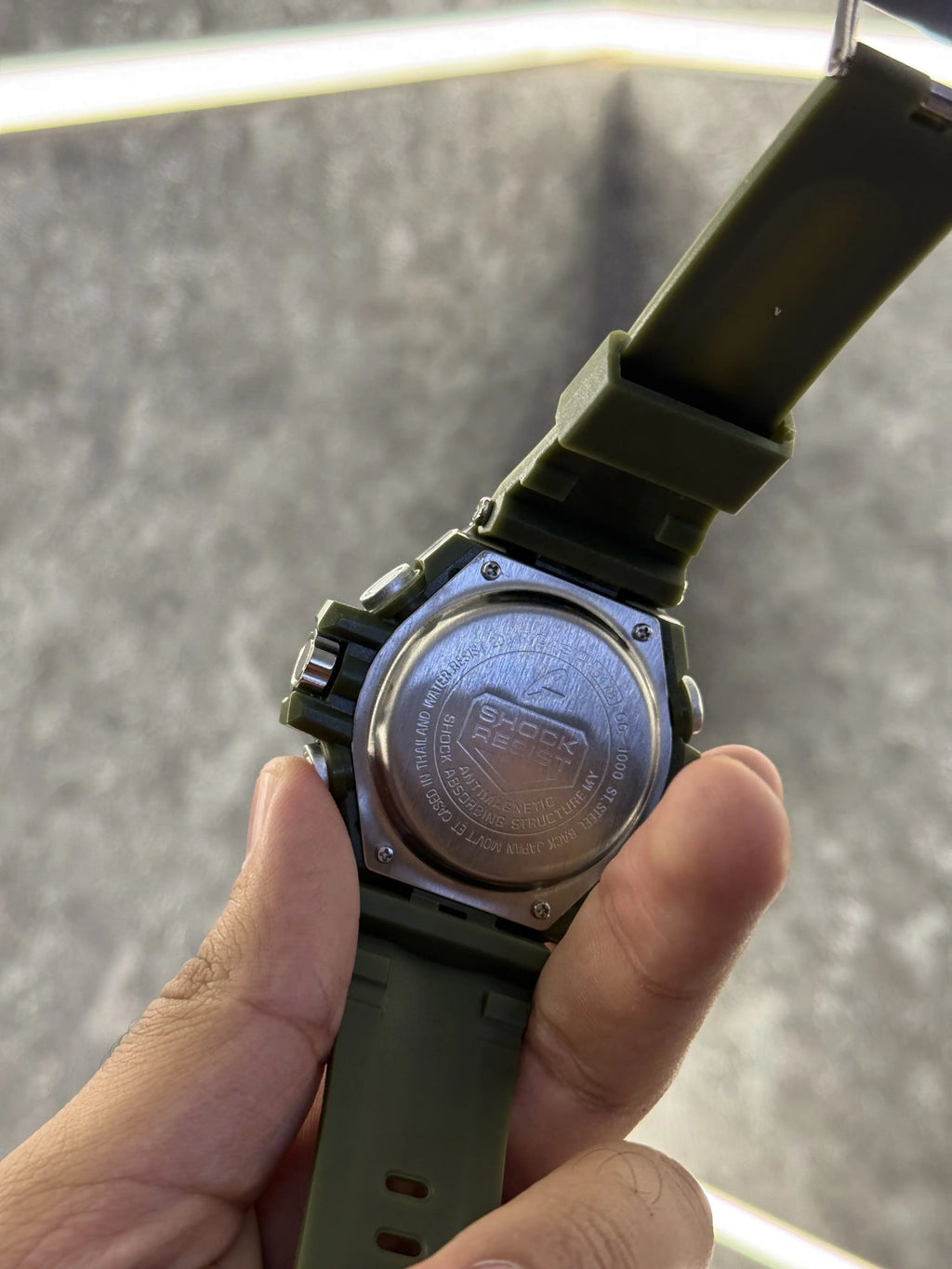 Casio Gshock Green Silver Digital Analog 113