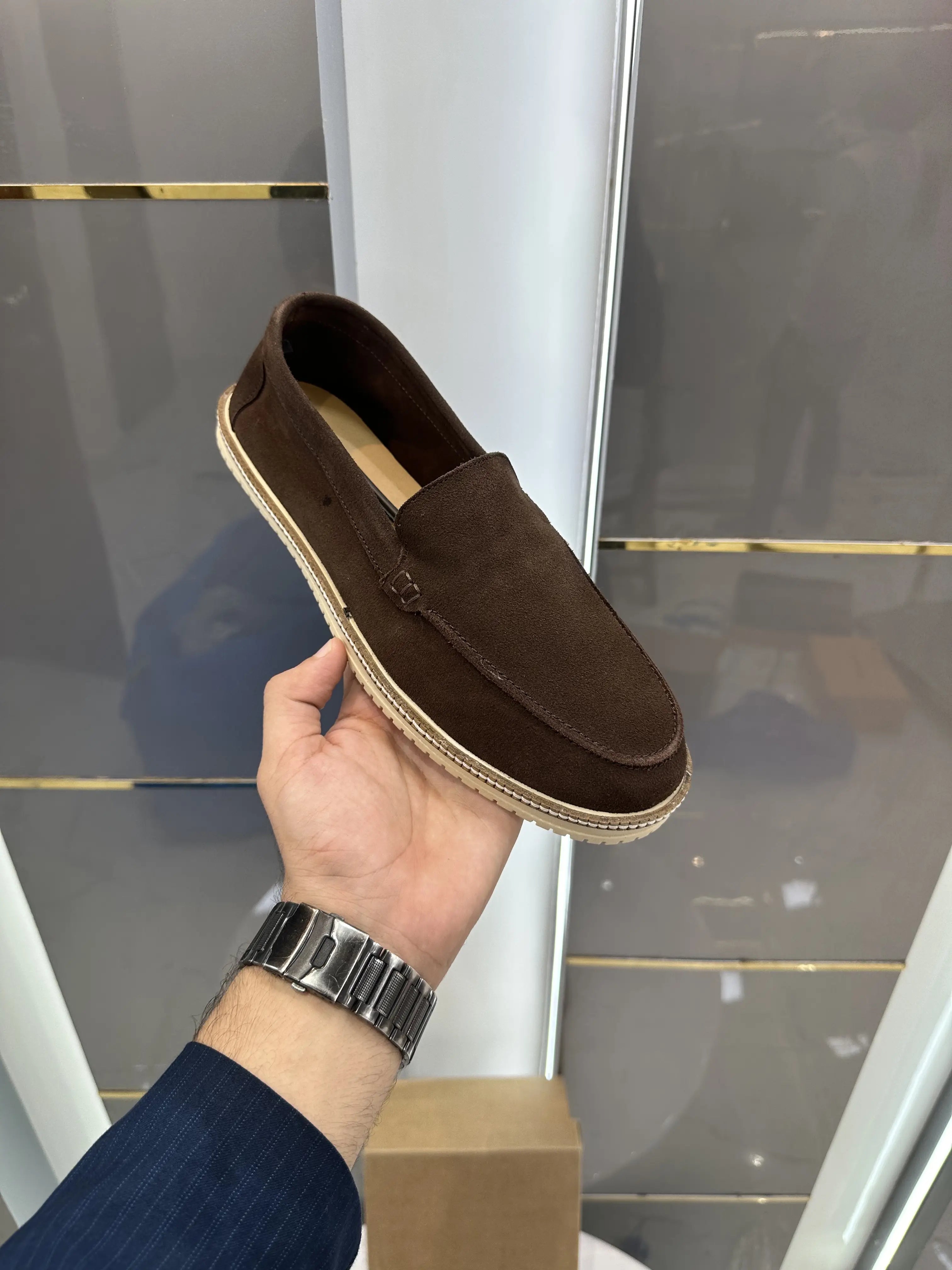 Zara_Brown Premium Suede Leather Formal Loafers Secondary image