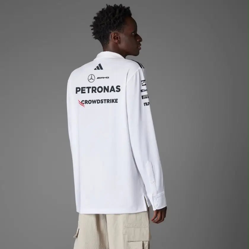 Adida s White Logo Work Premium Full Sleeve Polo T-Shirt
