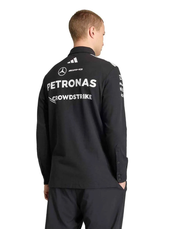 Adida s Black Logo Work Premium Full Sleeve Polo T-Shirt