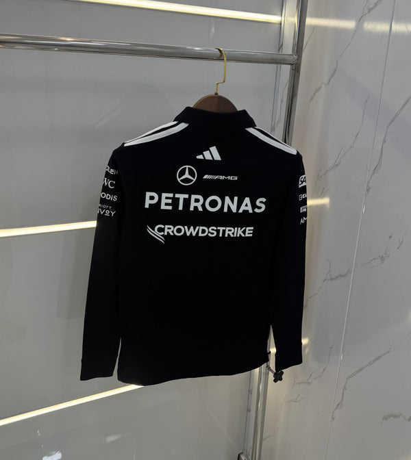 Adida s Black Logo Work Premium Full Sleeve Polo T-Shirt