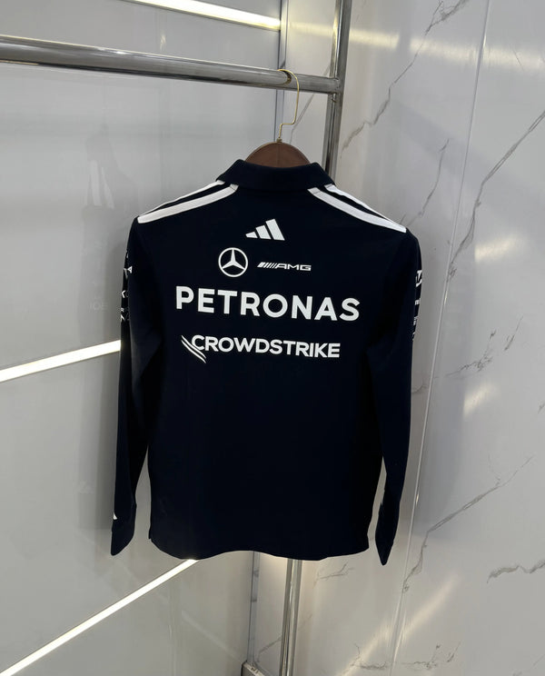 Adida s Navy Blue Logo Work Premium Full Sleeve Polo T-Shirt