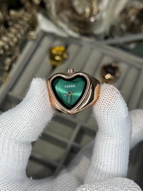 Fossi l Rose Gold Green Ring Analog Ladies Watch