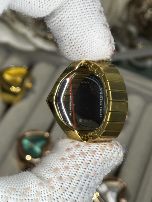 Fossi l All Gold Ring Analog Ladies Watch