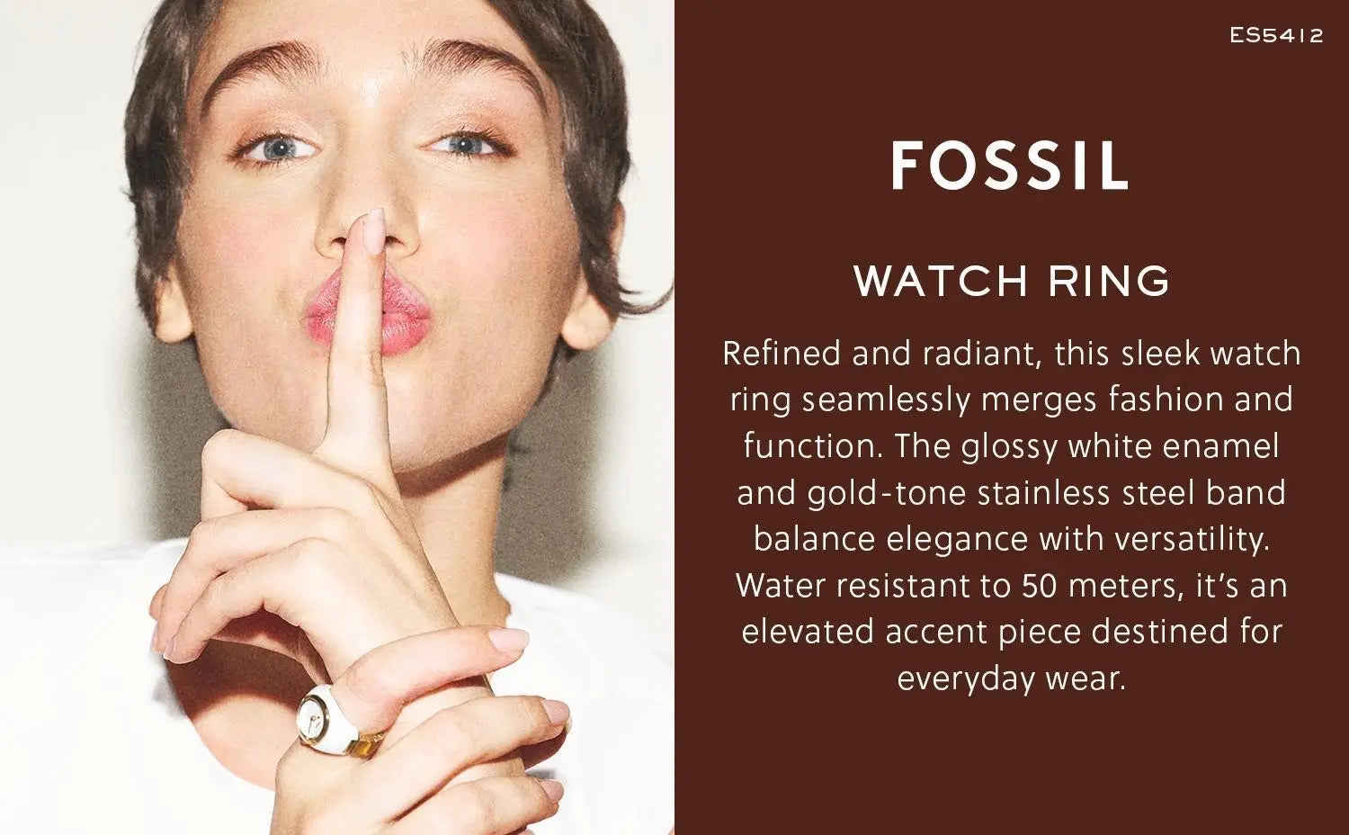 Fossi l Gold White Ring Premium Ladies Watch